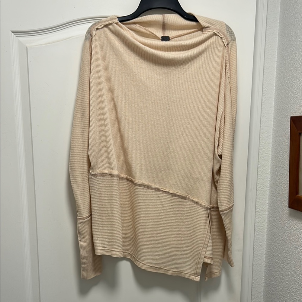 We The Free Cream Ribbed Sweatshirt